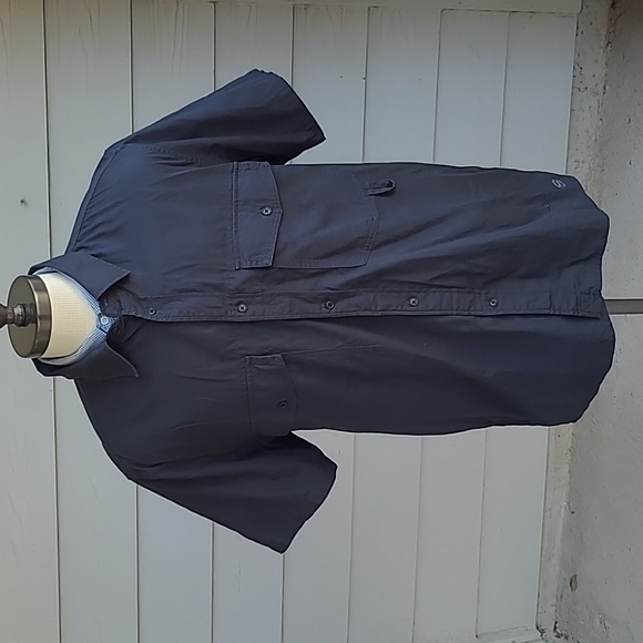SNOW PEAK Takibi Spec Ripstop Dark Grey Military Field Sz XL Short‎ Sleeve Shirt